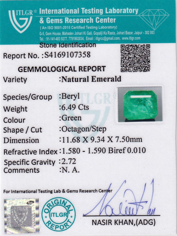 Emerald (Panna) - 6.49 Carat