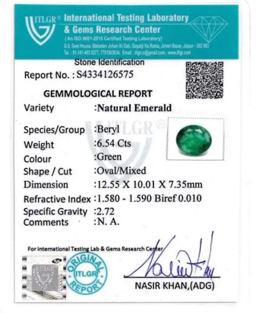 Emerald (Panna) - 6.54 Carat