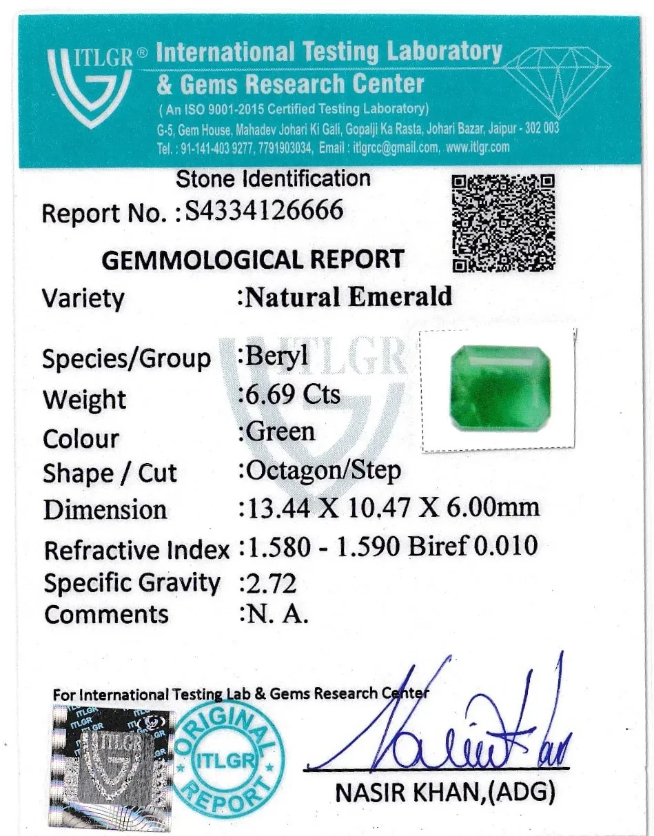 Emerald (Panna) - 6.69 Carat