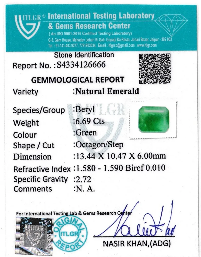 Emerald (Panna) - 6.69 Carat