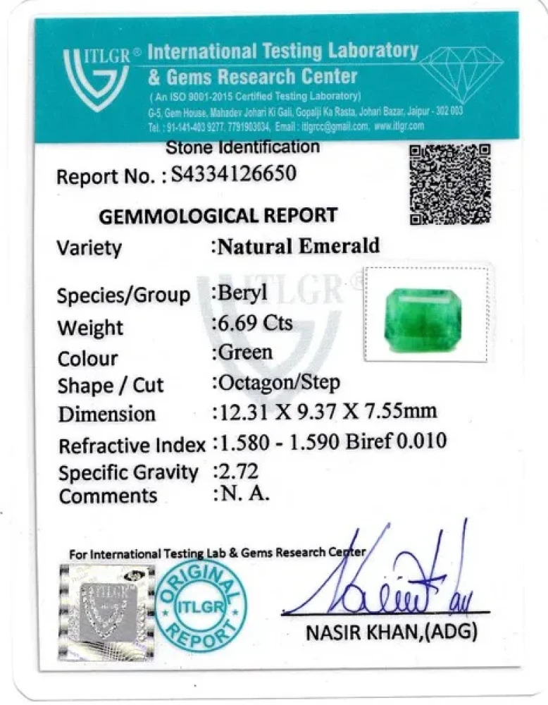 Emerald (Panna) - 6.69 Carat