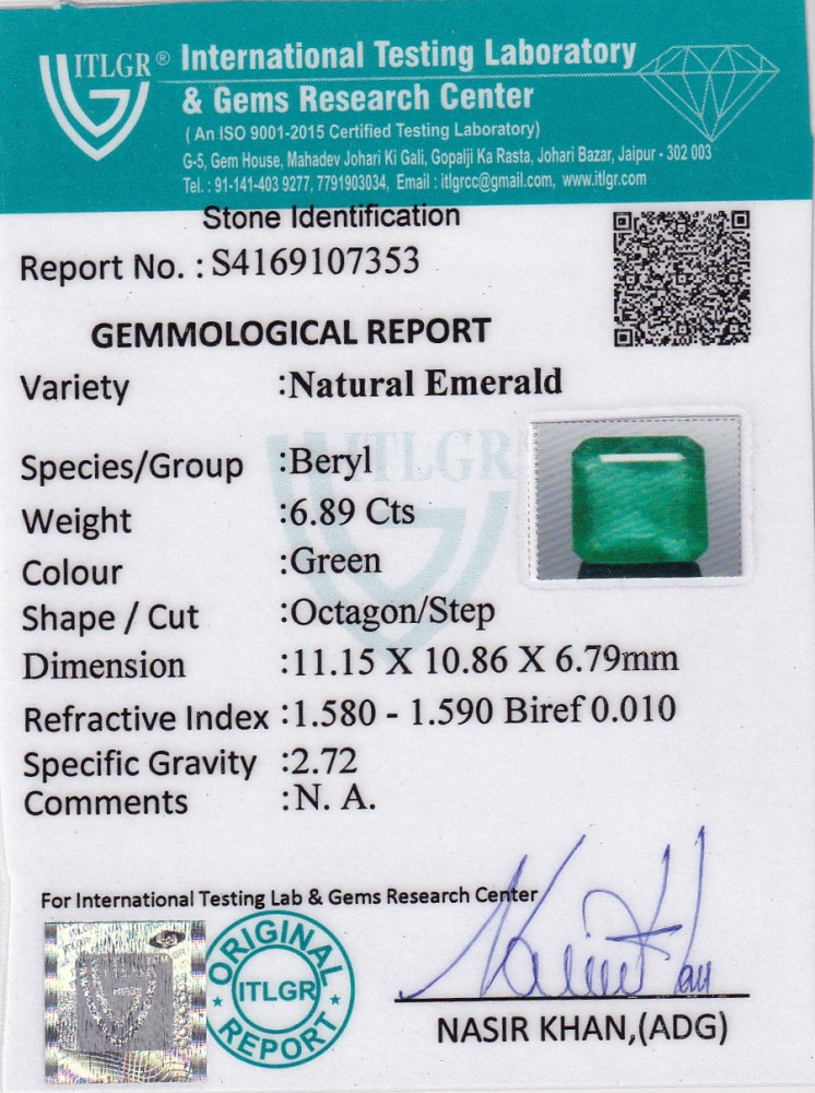 Emerald (Panna) - 6.89 Carat