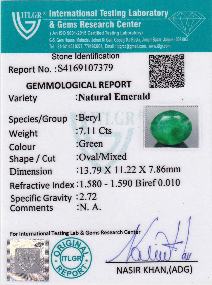 Emerald (Panna) - 7.11 Carat