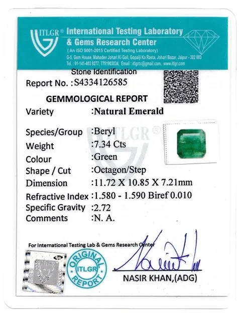 Emerald (Panna) - 7.34 Carat