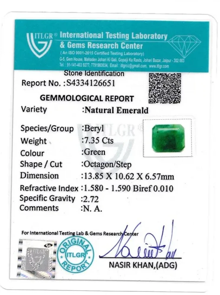Emerald (Panna) - 7.35 Carat