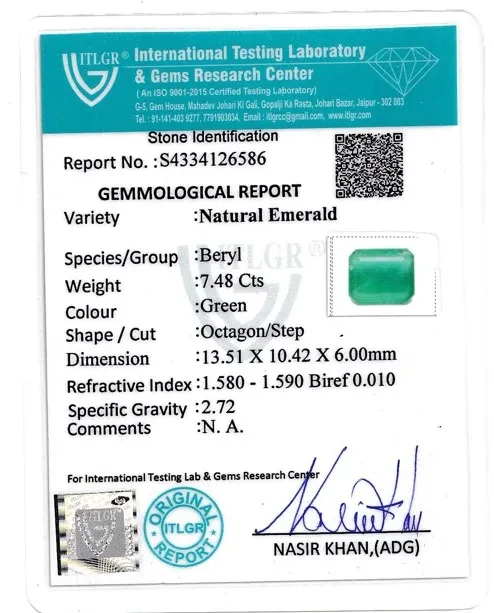 Emerald (Panna) - 7.48 Carat
