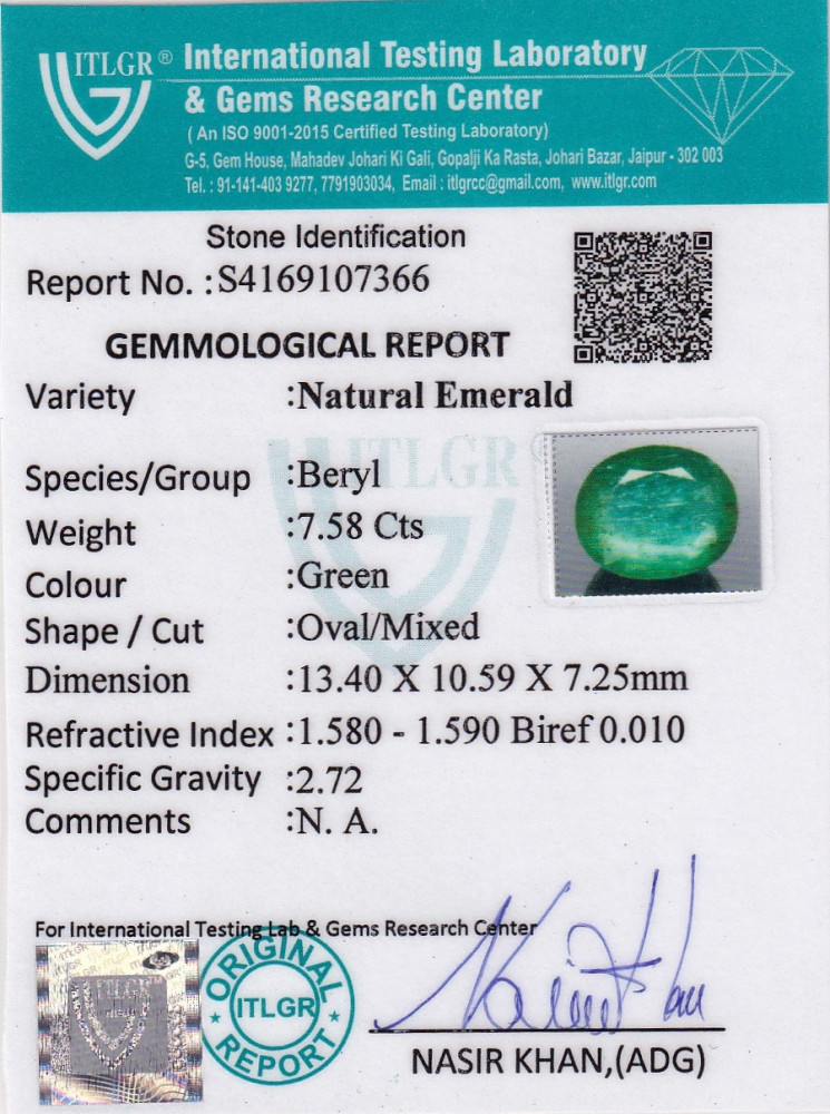 Emerald (Panna) - 7.58 Carat