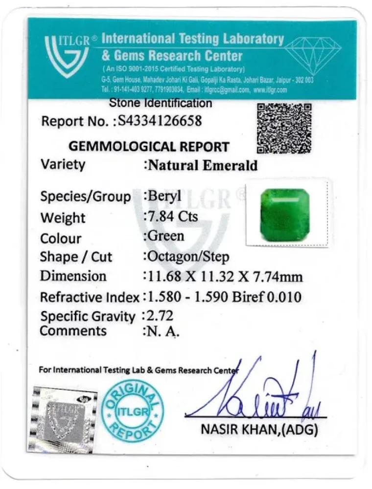 Emerald (Panna) - 7.84 Carat
