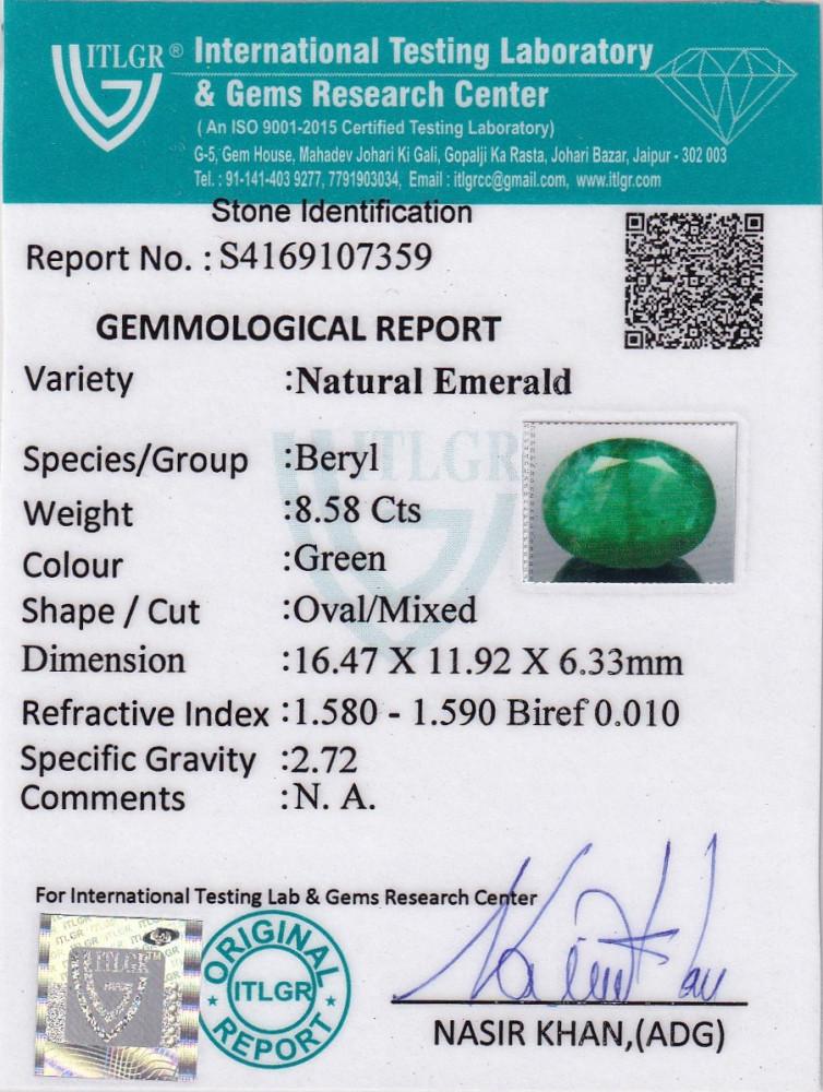 Emerald (Panna) - 8.58 Carat
