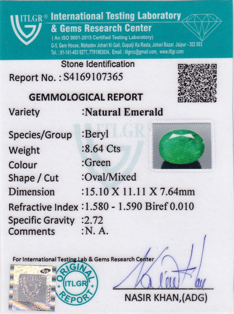 Emerald (Panna) - 8.64 Carat