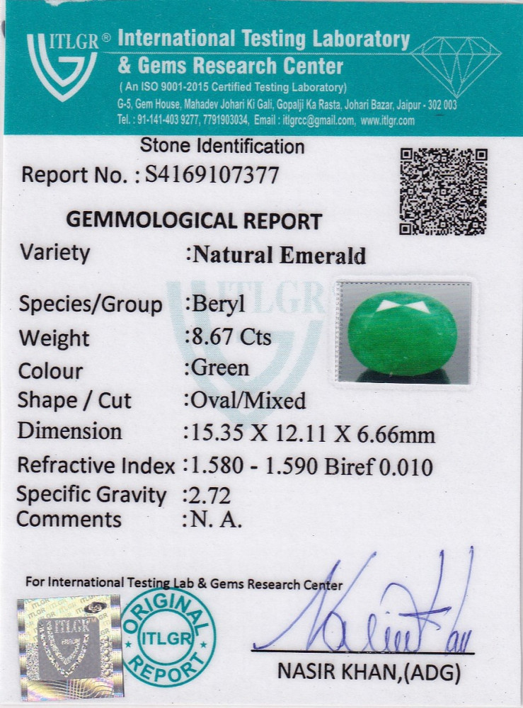 Emerald (Panna) - 8.67 Carat