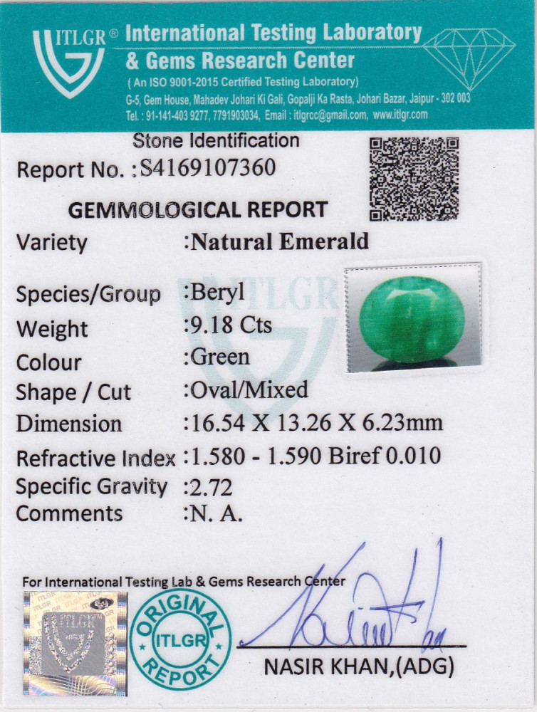 Emerald (Panna) - 9.18 Carat