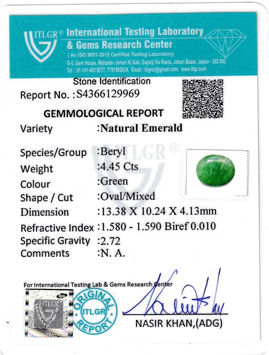 Emerald (Panna) - 4.45 Carat