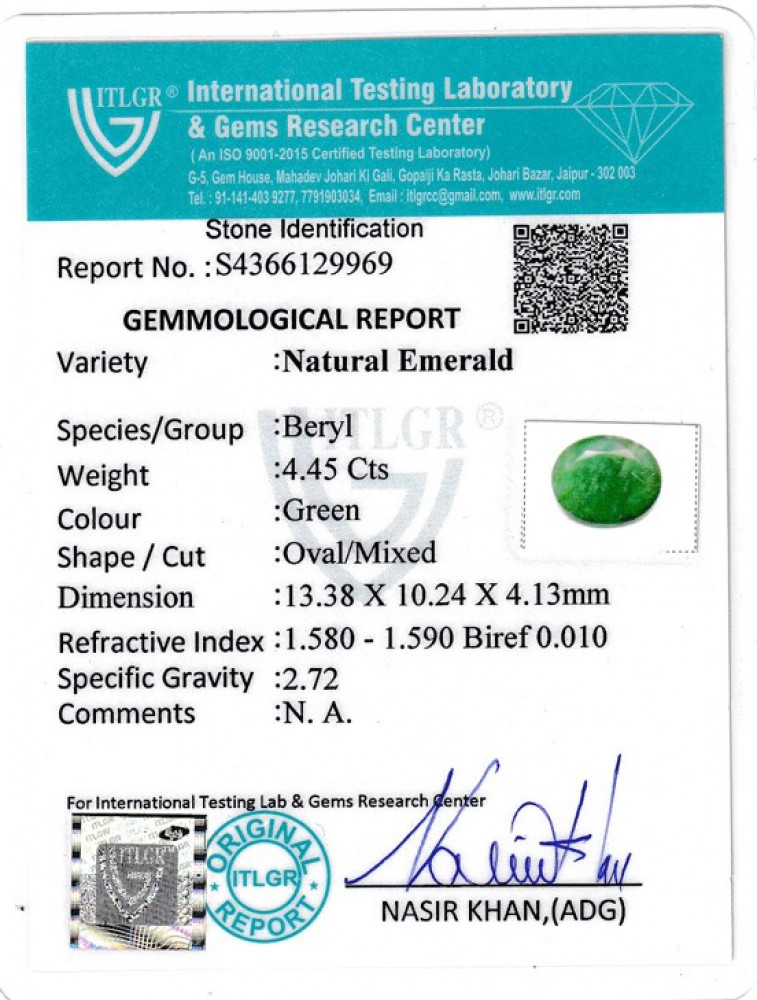 Emerald (Panna) - 4.45 Carat