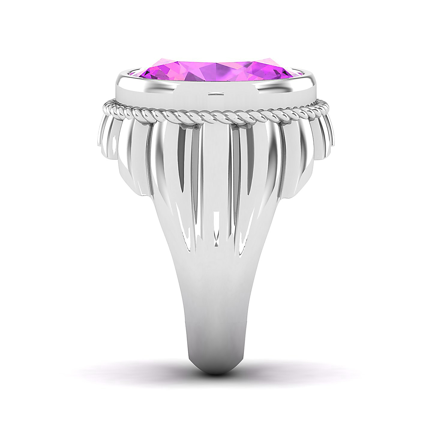 Entwining Love Pink Sapphire rope ring