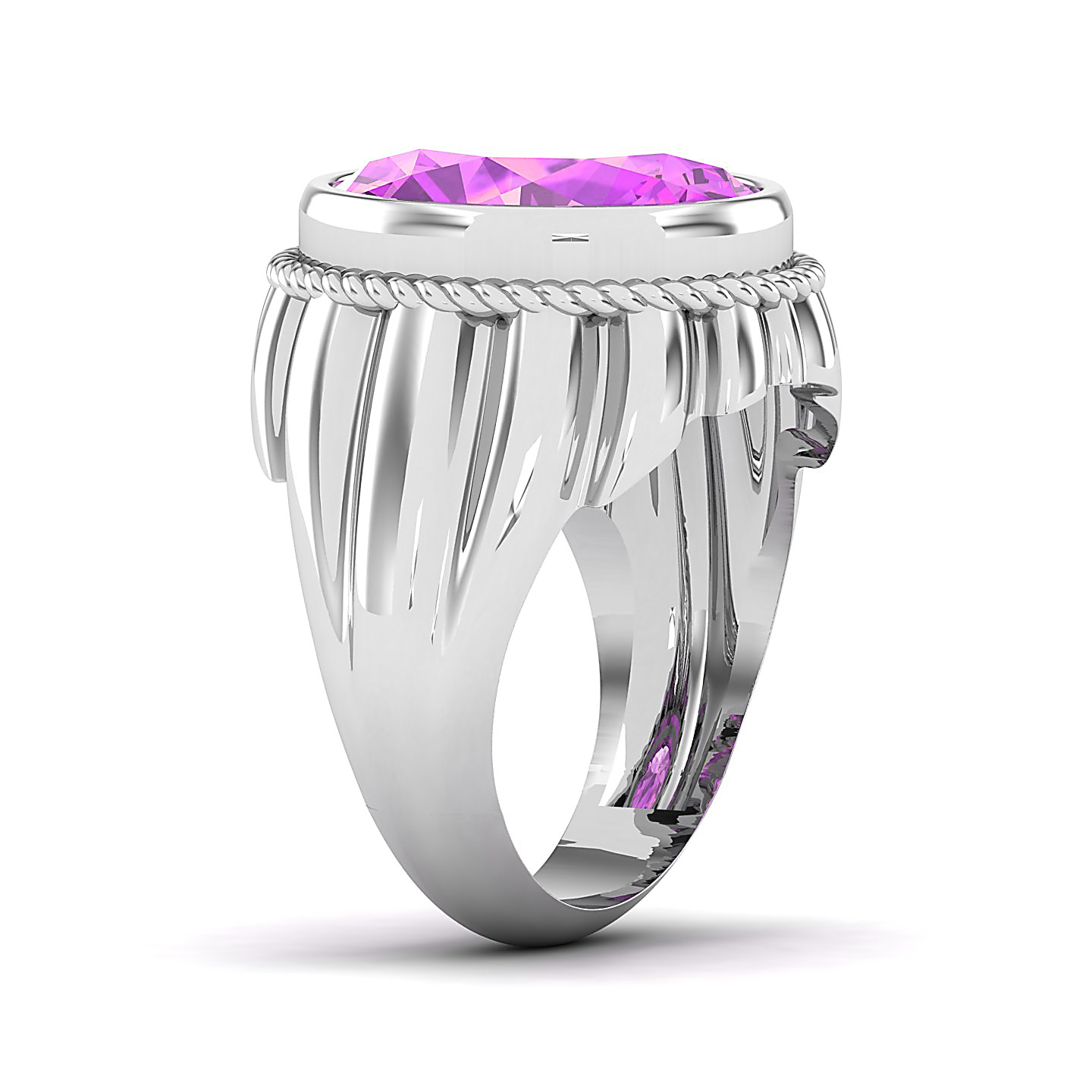 Entwining Love Pink Sapphire rope ring
