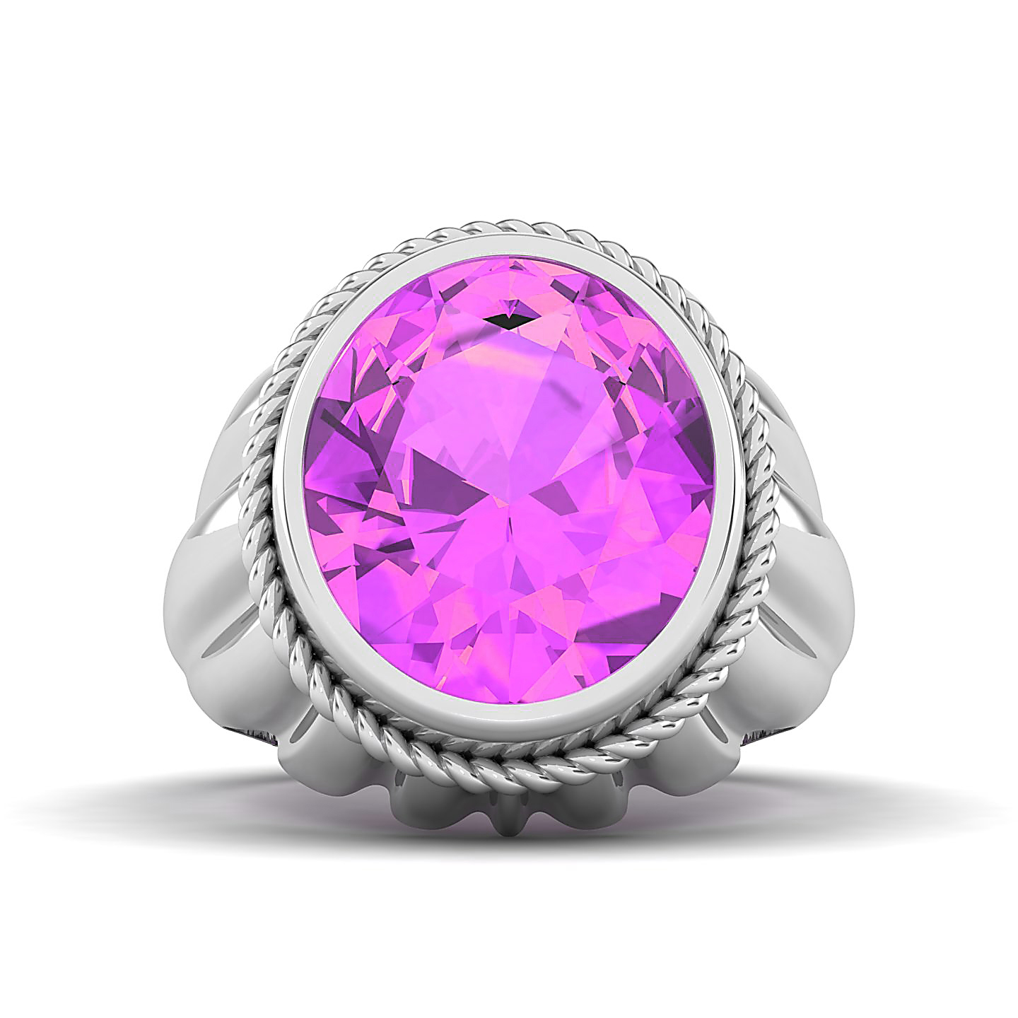 Entwining Love Pink Sapphire rope ring