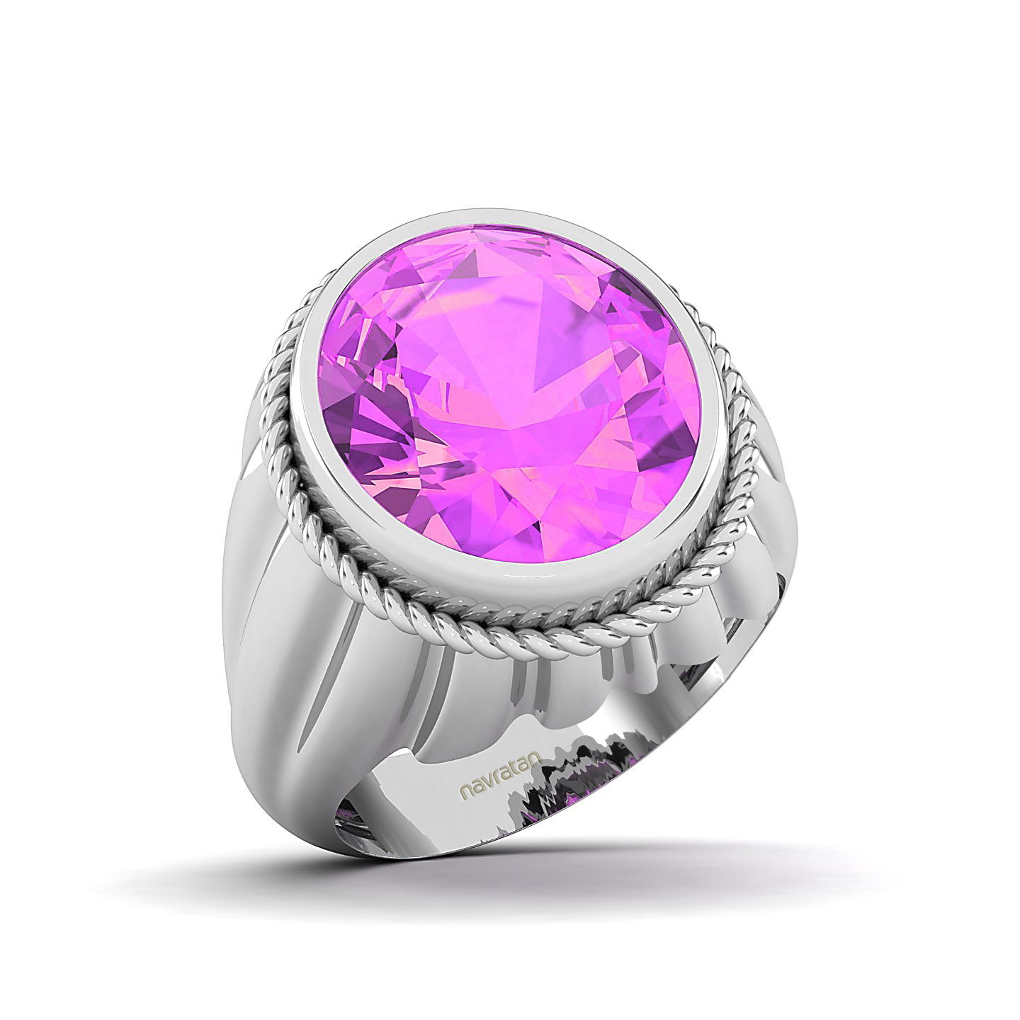 Entwining Love Pink Sapphire rope ring