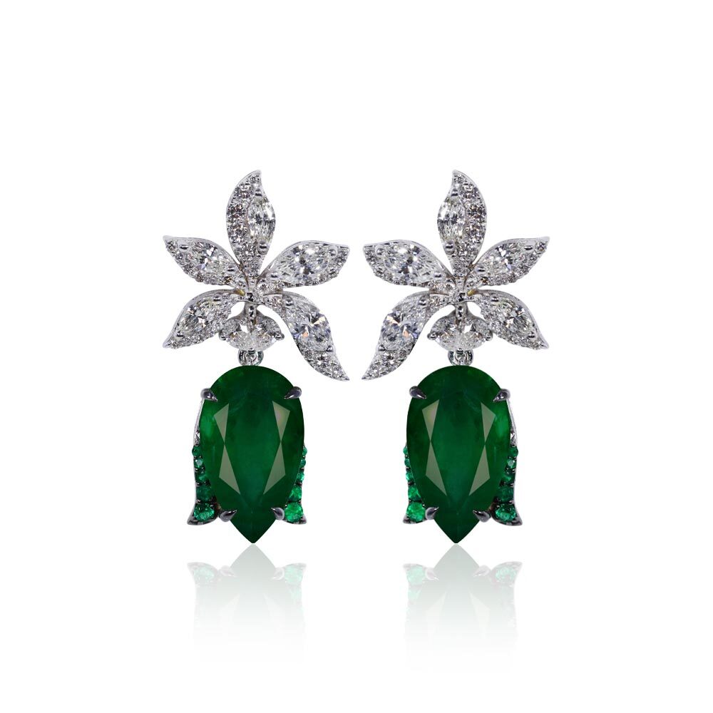 Ocean treasures emerald drop earrings