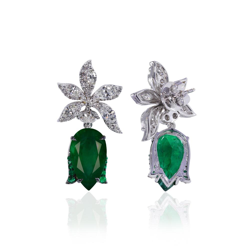 Ocean treasures emerald drop earrings
