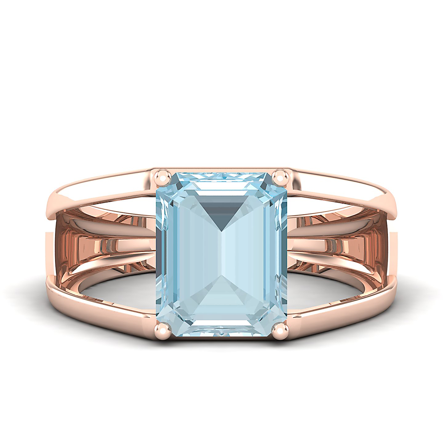 Eternal Aquamarine Gold Rings
