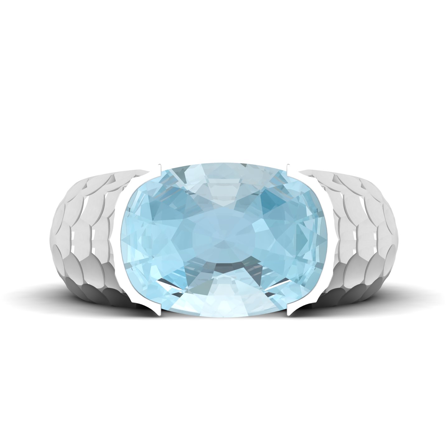 Floating Clouds Aquamarine Ring