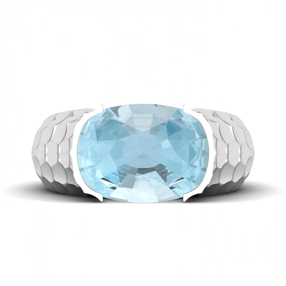 Floating Clouds Aquamarine Ring