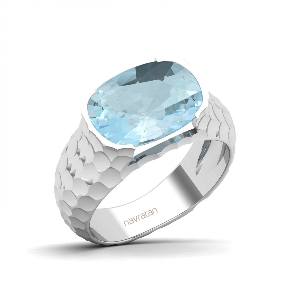 Floating Clouds Aquamarine Ring