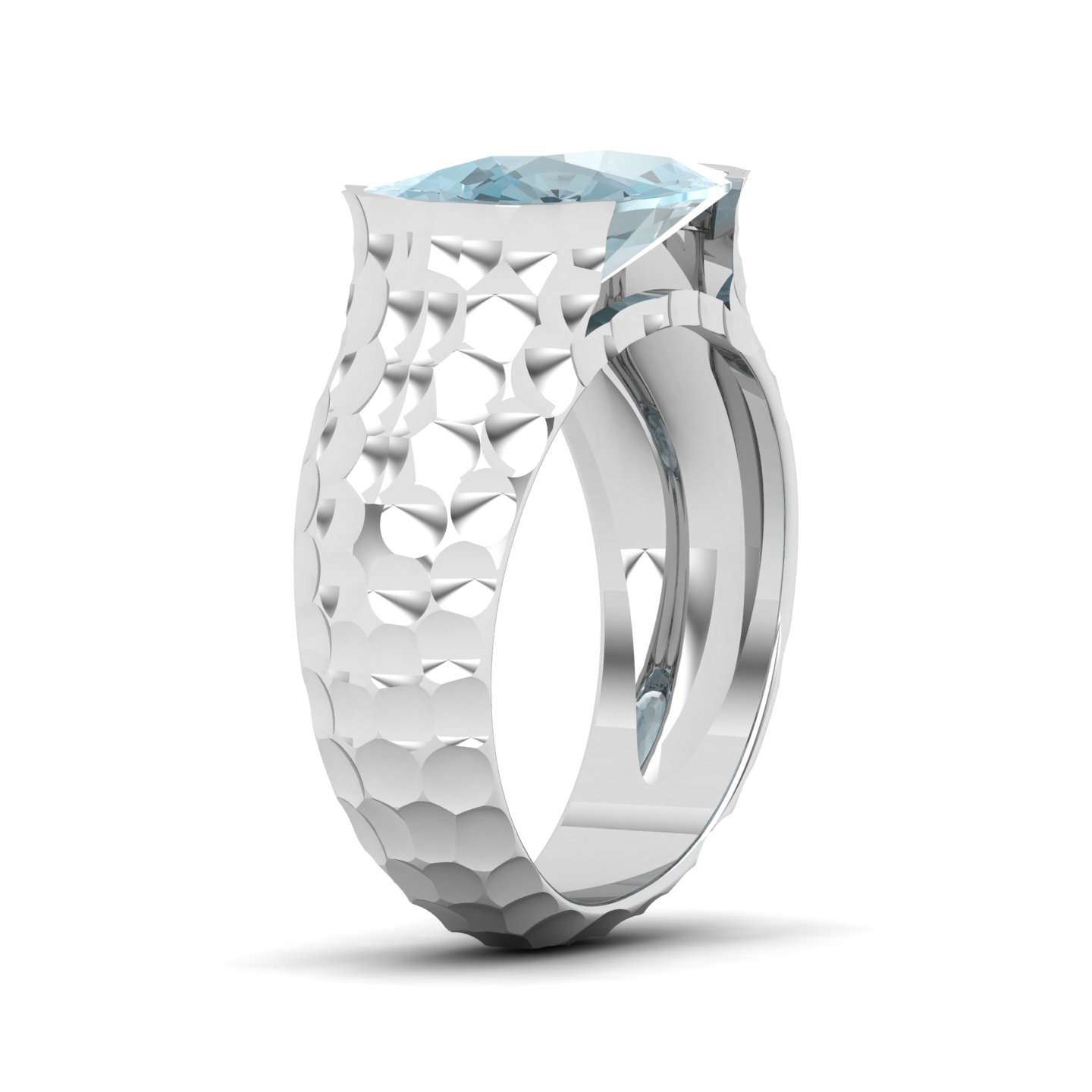 Floating Clouds Aquamarine Ring