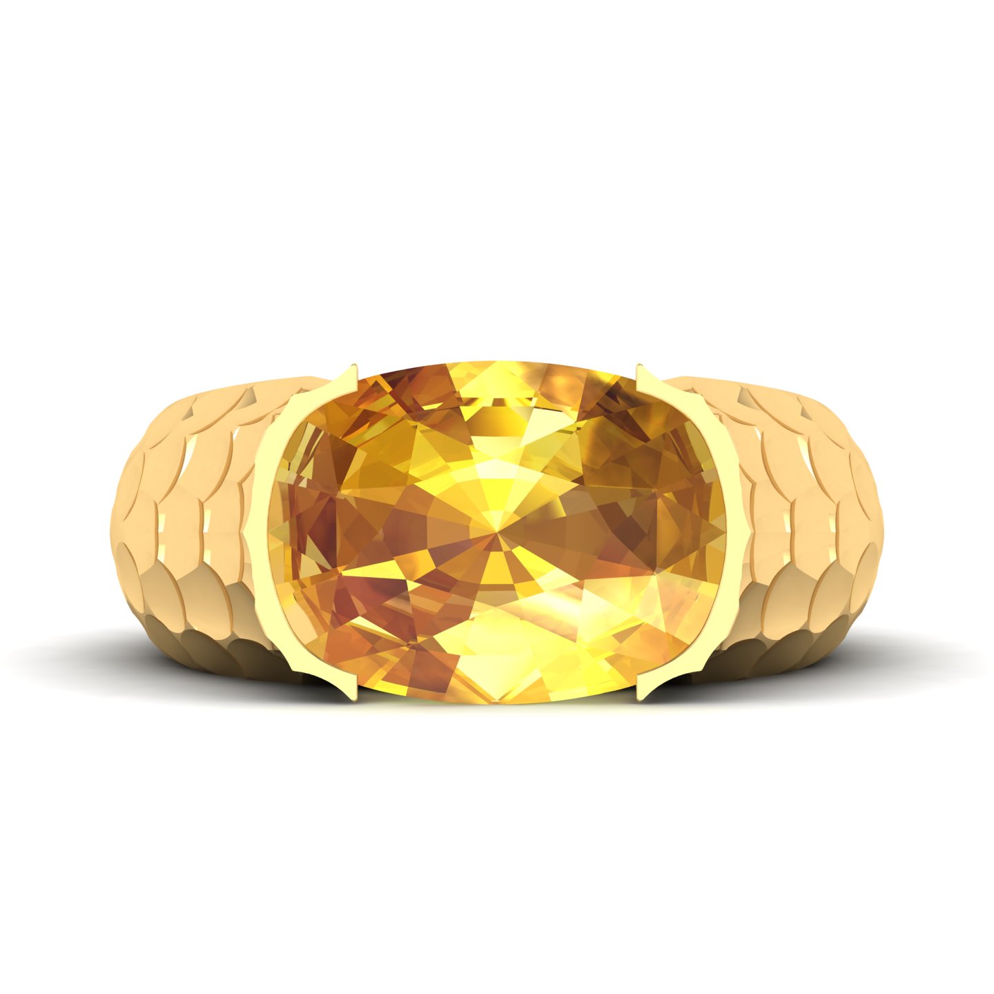 Floating Clouds Yellow Sapphire Ring