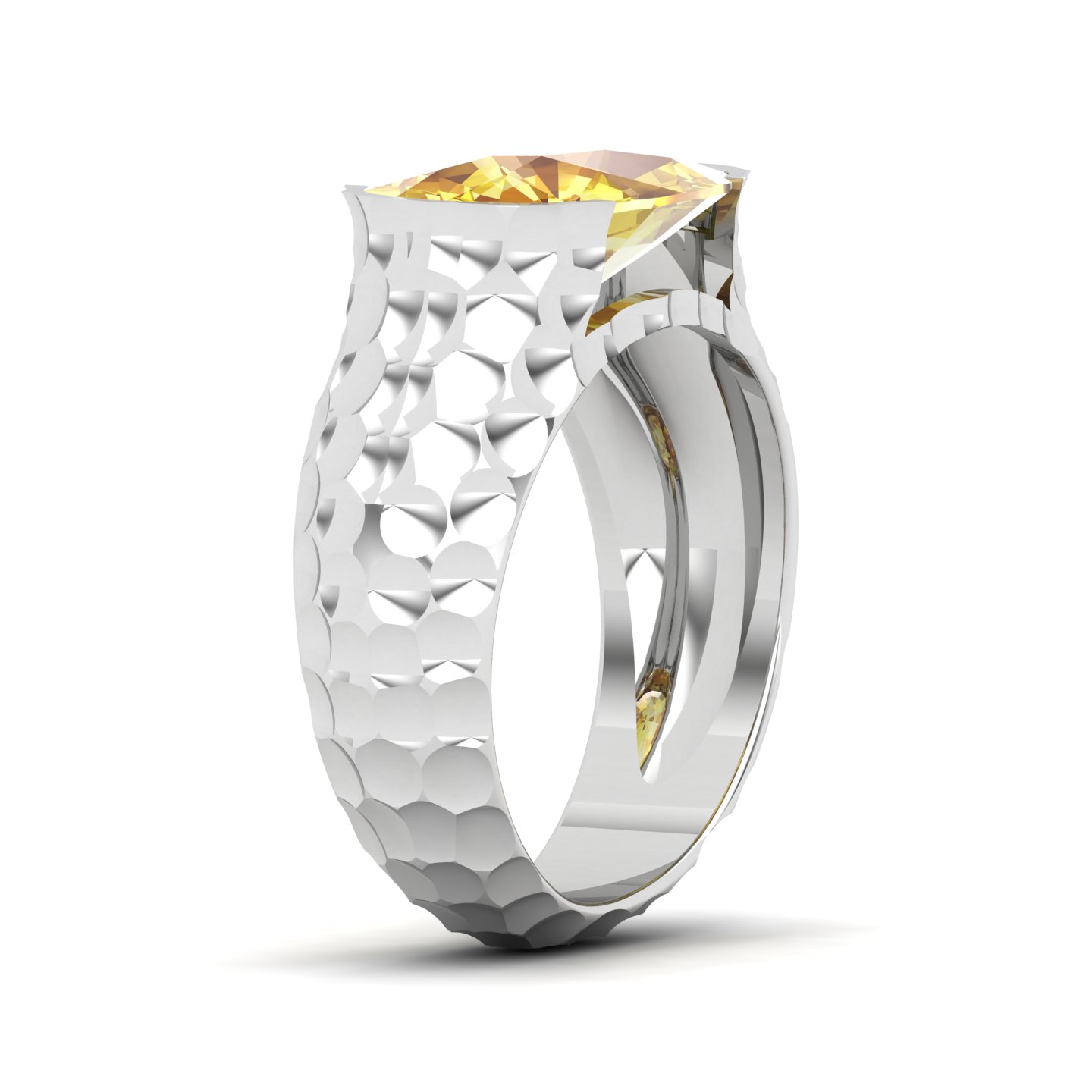 Floating Clouds Yellow Sapphire Ring