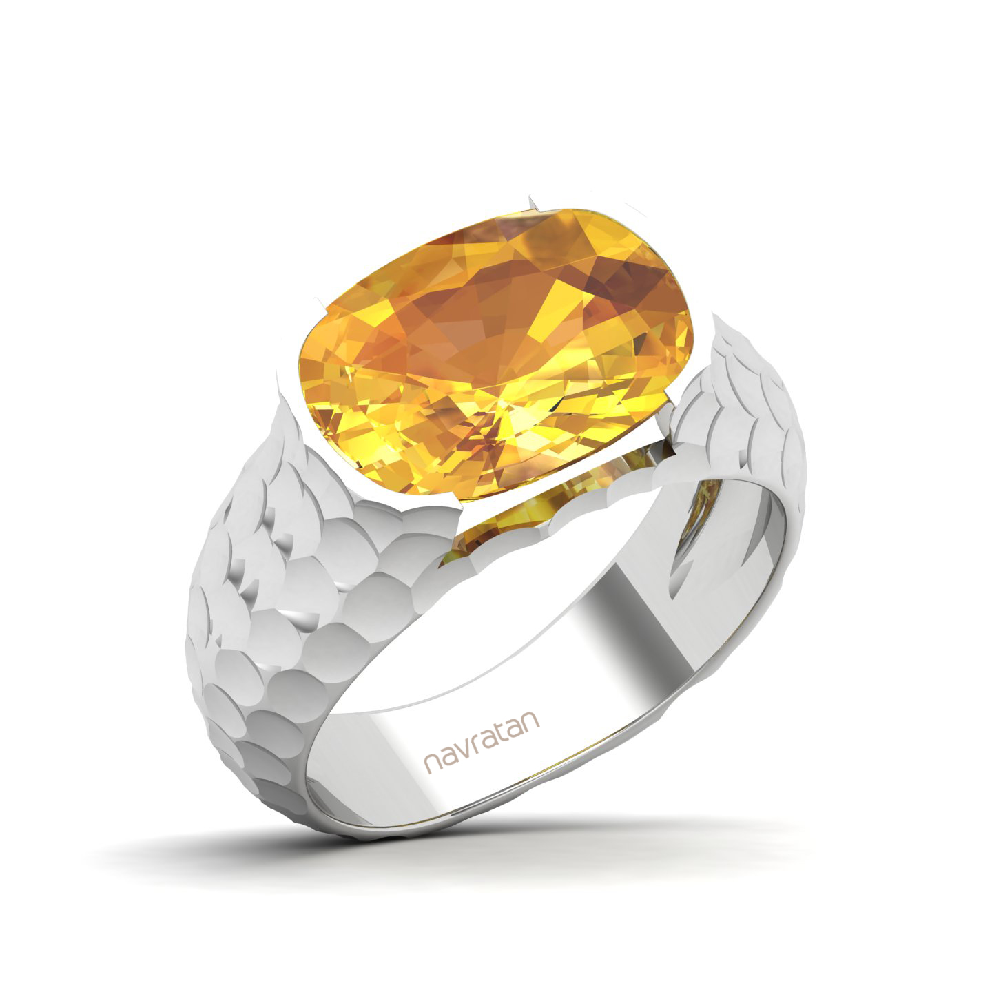 Floating Clouds Yellow Sapphire Ring