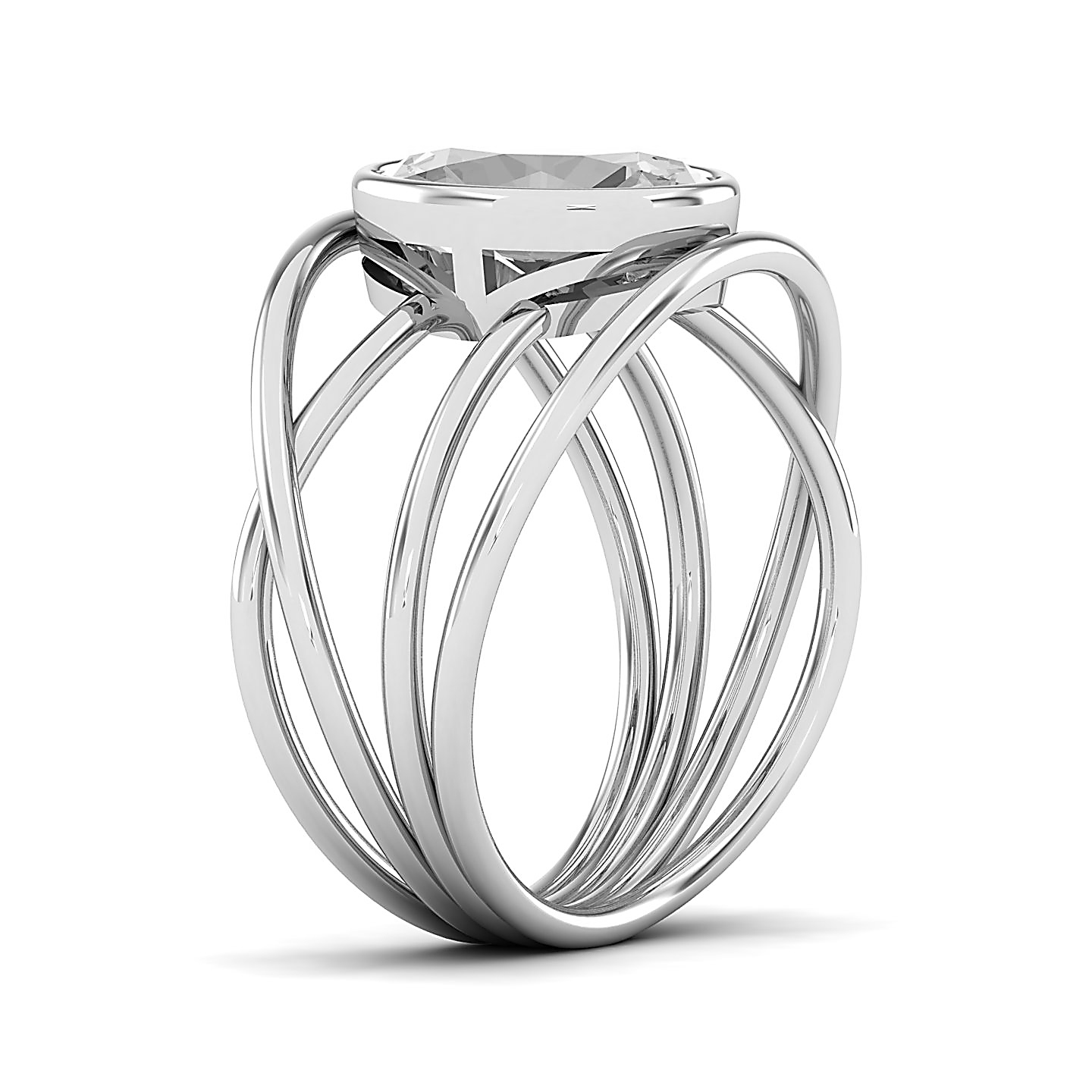 Galaxy Swirling Band White Sapphire Ring