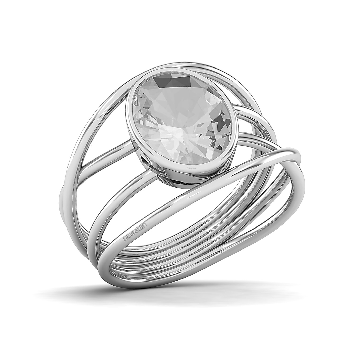 Galaxy Swirling Band White Sapphire Ring