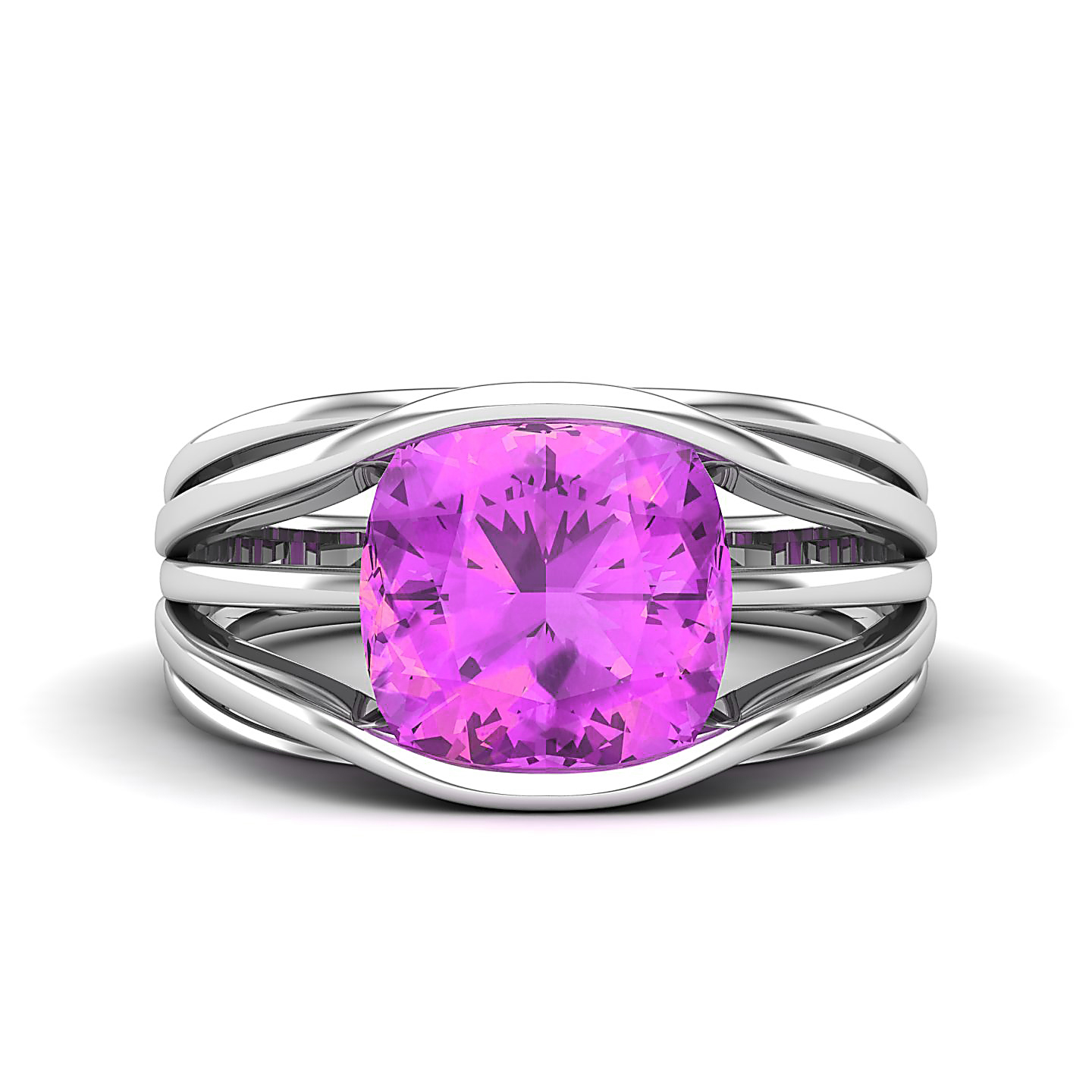 Gloriuos Multistrand Pink Sapphire Ring