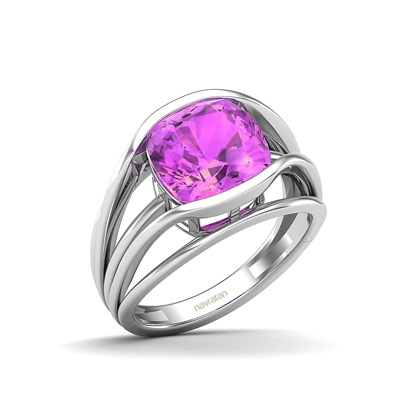 Gloriuos Multistrand Pink Sapphire Ring