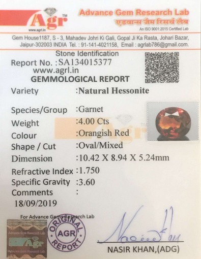 Hessonite (Gomed) - 4.00 Carat