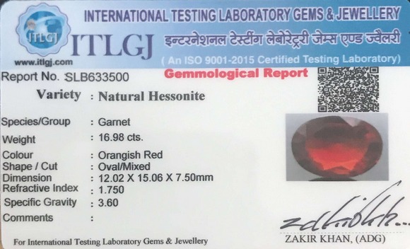 Hessonite (Gomed) - 16.98 Carat