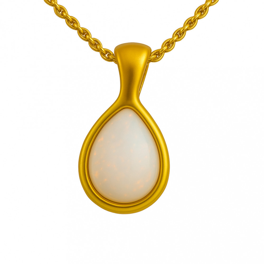 Golden Teardrop Opal Pendant