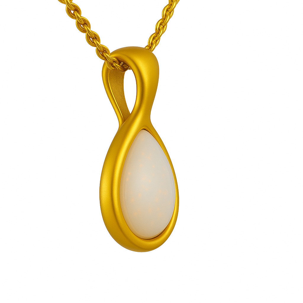 Golden Teardrop Opal Pendant