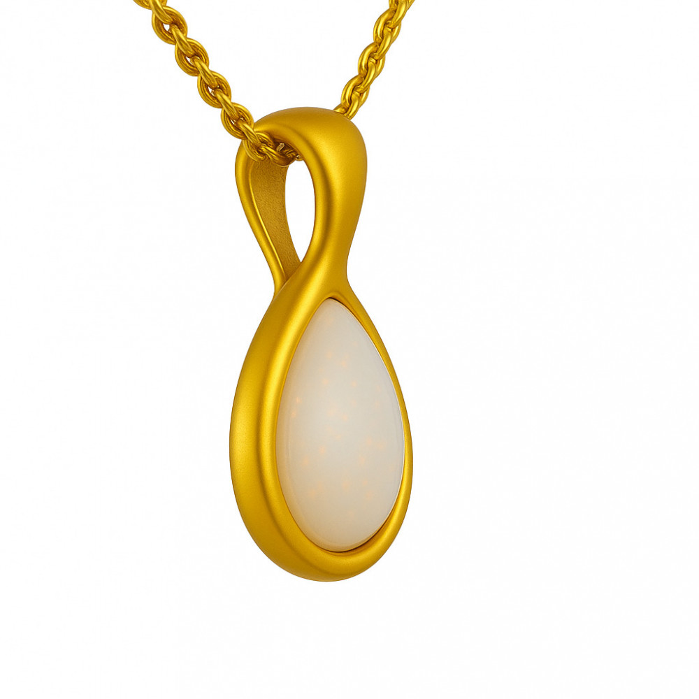 Golden Teardrop Opal Pendant