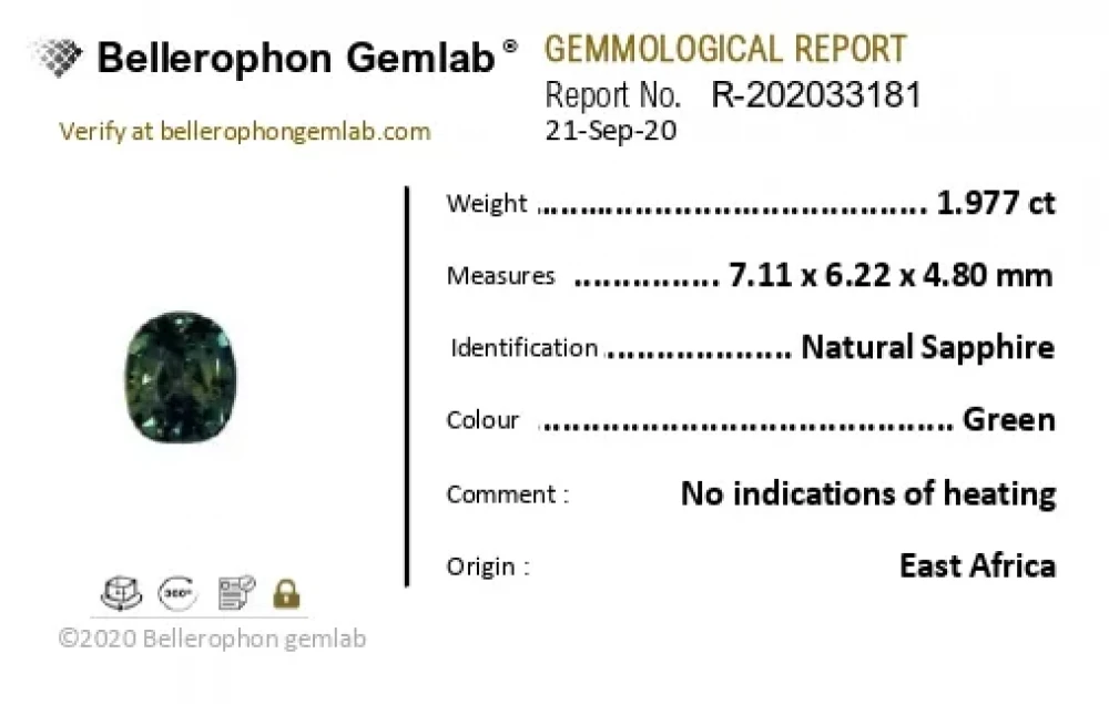 Green sapphire - 1.97 Carat