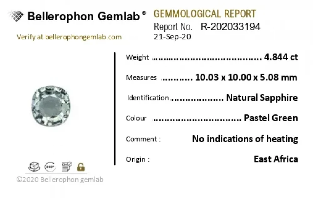 Green sapphire - 4.84 Carat