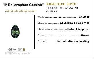 Green sapphire - 5.63 Carat