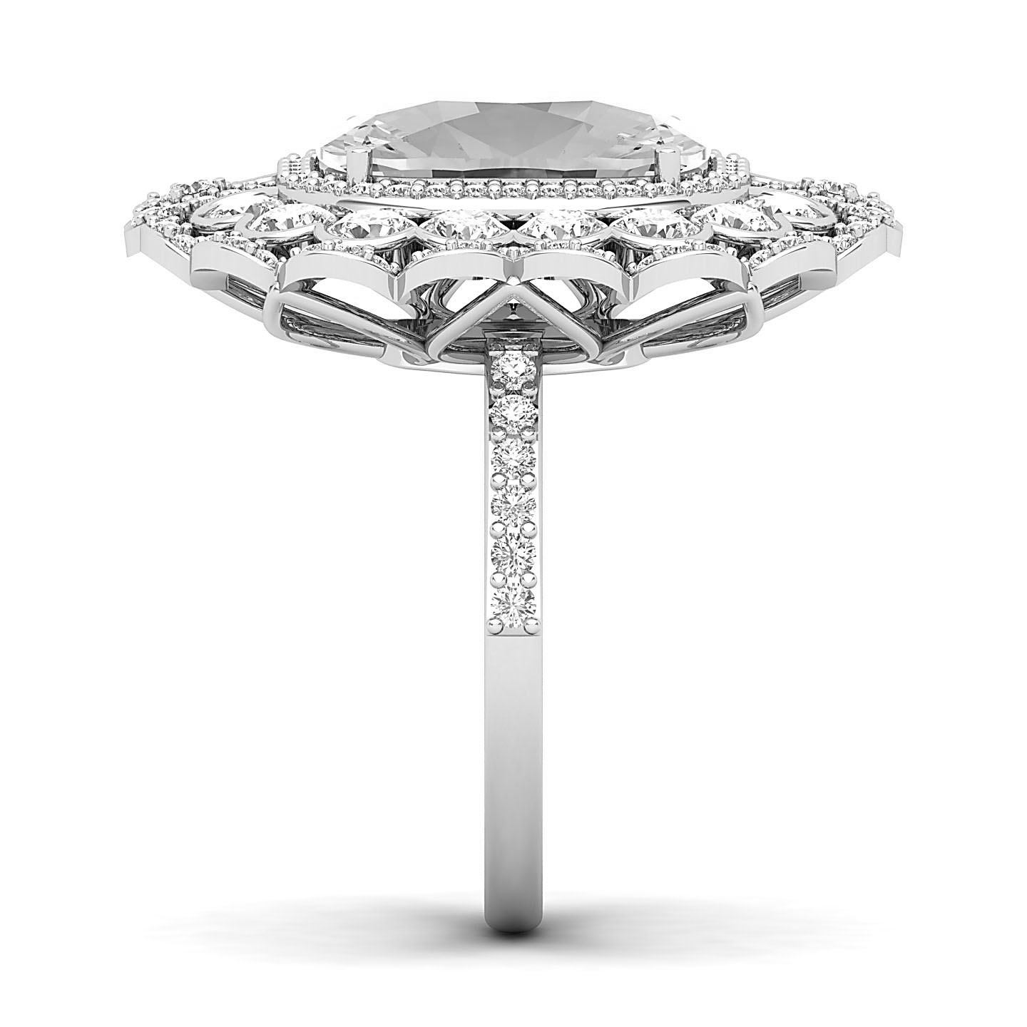 Halo Array White Sapphire Ring