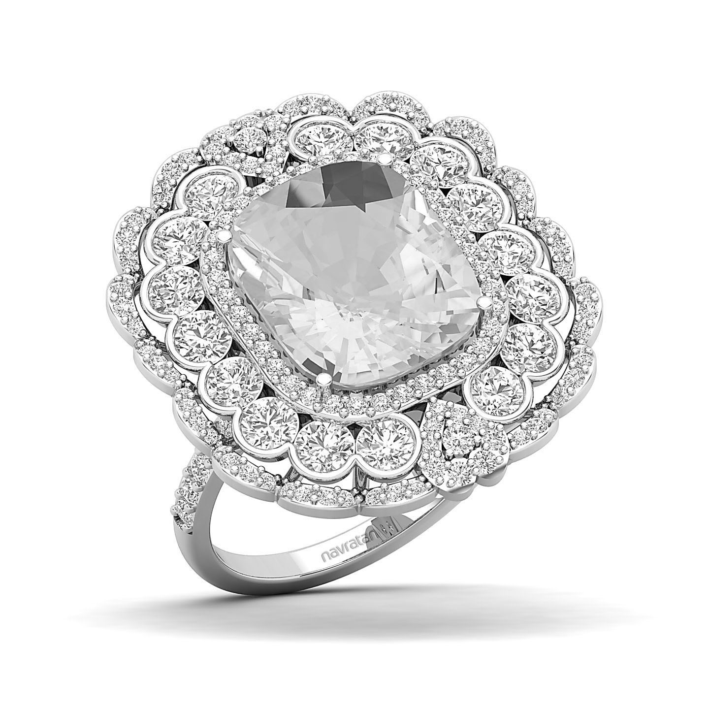 Halo Array White Sapphire Ring