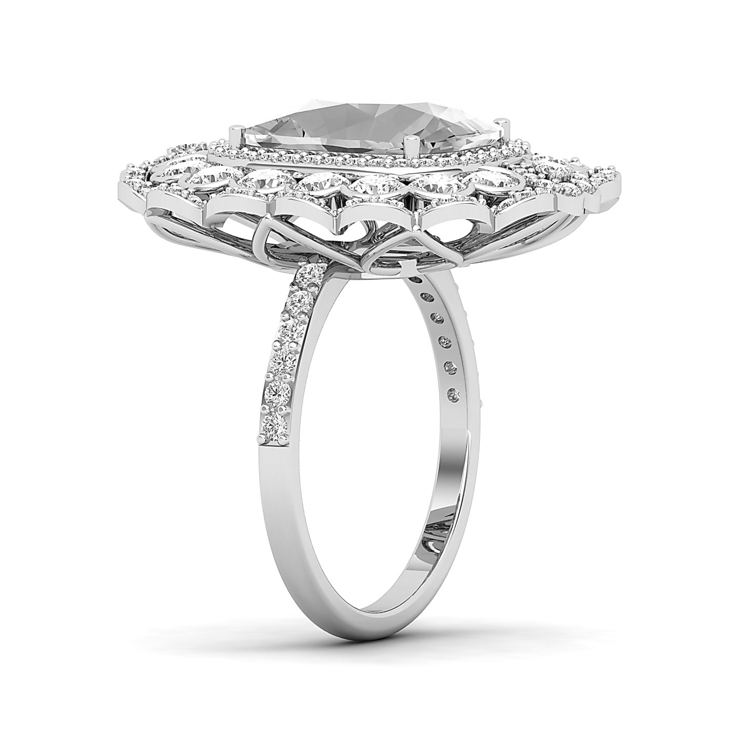 Halo Array White Sapphire Ring