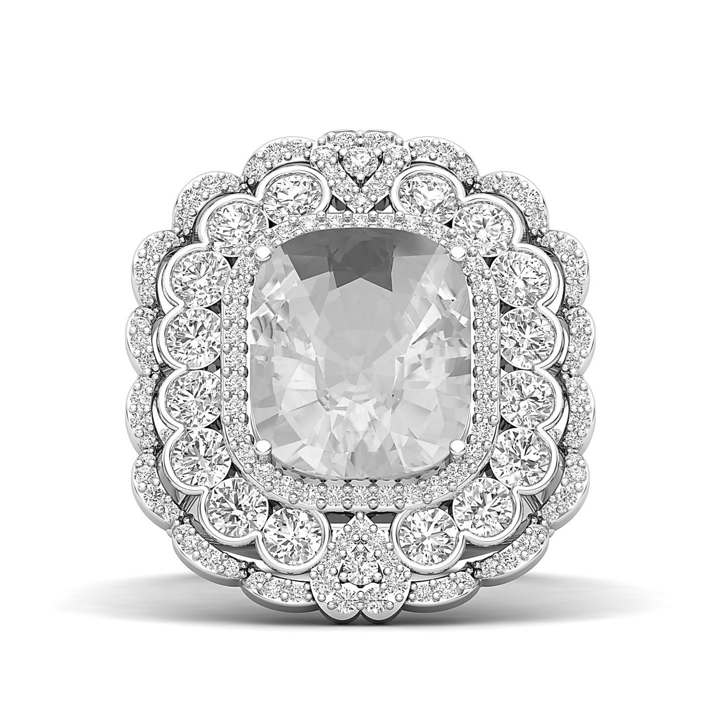 Halo Array White Sapphire Ring