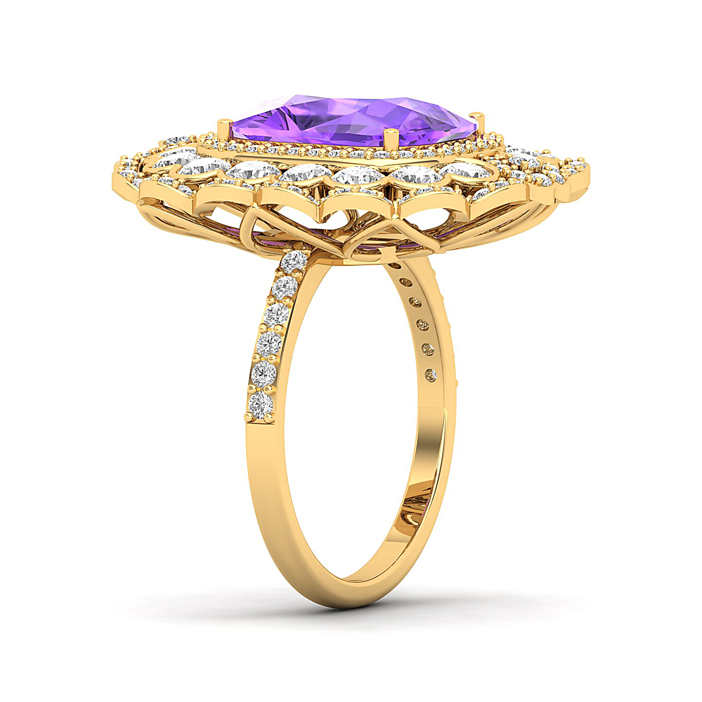 Heritage Legacy Cluster Amethyst Ring