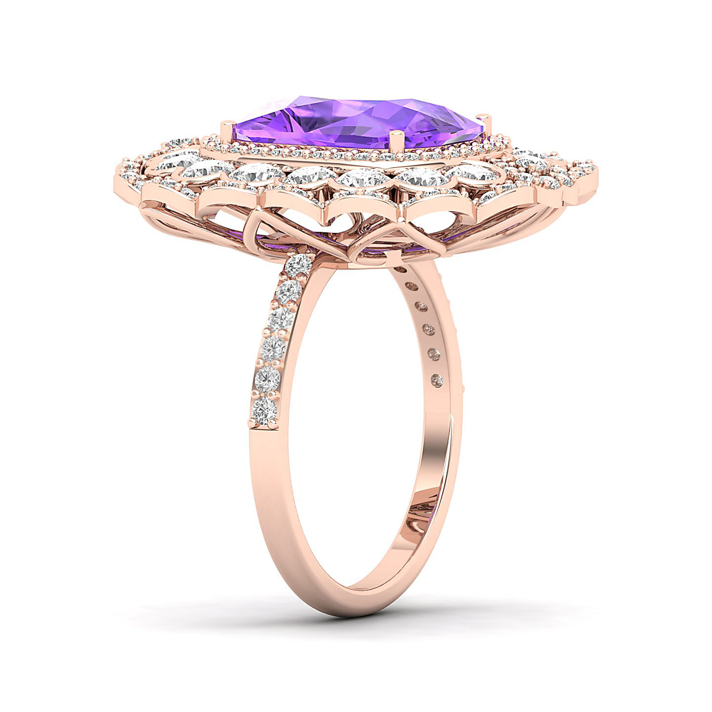 Heritage Legacy Cluster Amethyst Ring